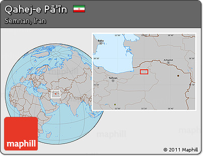 Gray Location Map of Qahej-e Pā'īn
