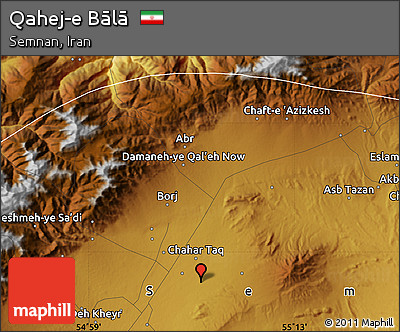 Physical Map of Qahej-e Bālā