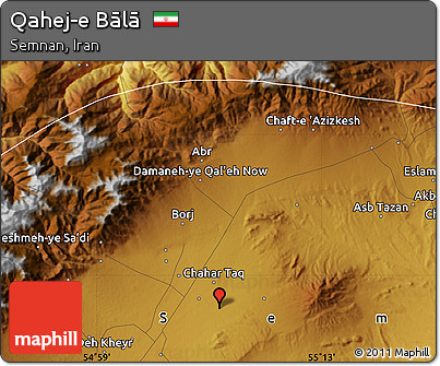 Physical Map of Qahej-e Bālā