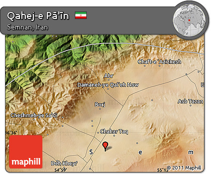 Satellite Map of Qahej-e Pā'īn