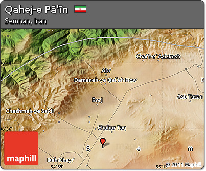 Satellite Map of Qahej-e Pā'īn