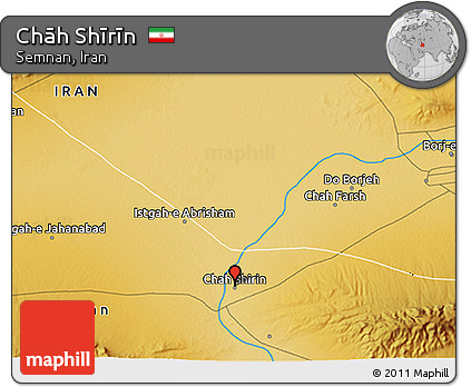 Physical 3D Map of Chāh Shīrīn