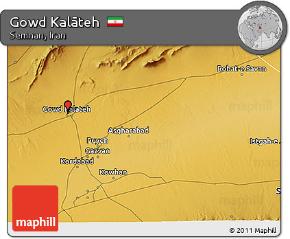 Physical 3D Map of Gowd Kalāteh