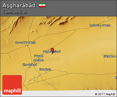 Physical 3D Map of Aşgharābād