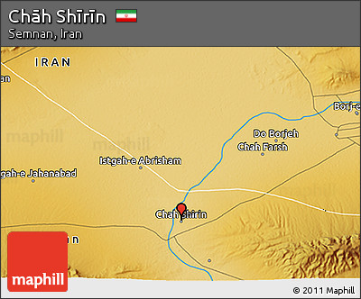 Physical 3D Map of Chāh Shīrīn