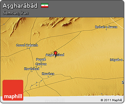 Physical 3D Map of Aşgharābād