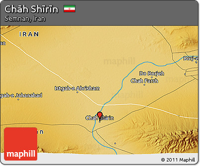 Physical 3D Map of Chāh Shīrīn