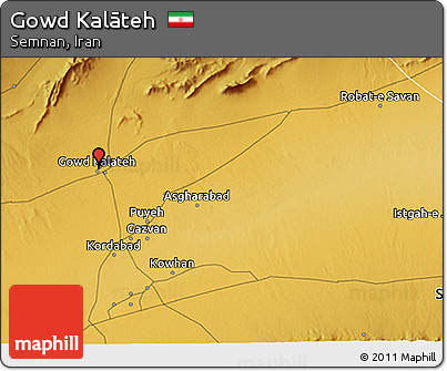 Physical 3D Map of Gowd Kalāteh