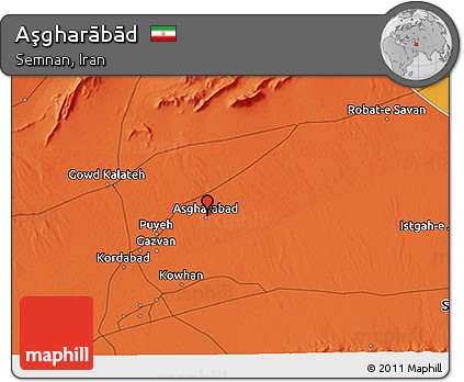 Political 3D Map of Aşgharābād