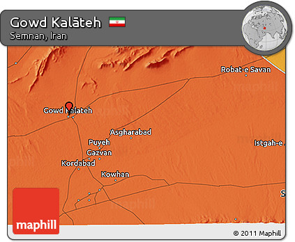 Political 3D Map of Gowd Kalāteh