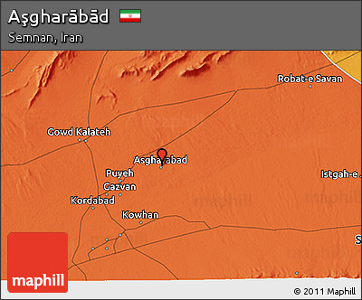 Political 3D Map of Aşgharābād