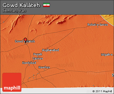 Political 3D Map of Gowd Kalāteh