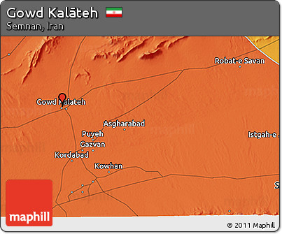 Political 3D Map of Gowd Kalāteh