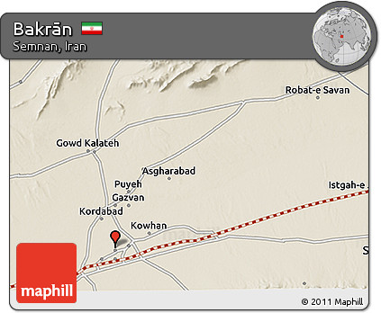 Shaded Relief 3D Map of Bakrān