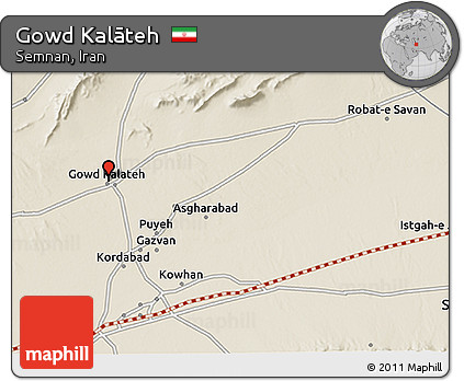 Shaded Relief 3D Map of Gowd Kalāteh