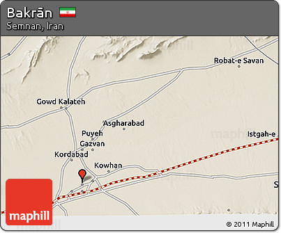 Shaded Relief 3D Map of Bakrān