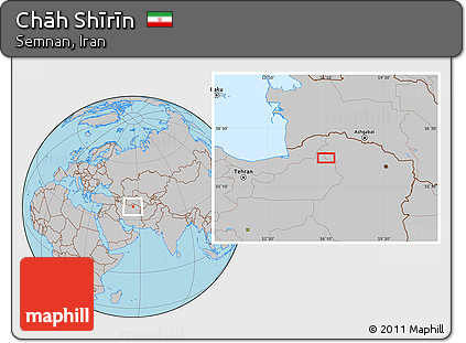 Gray Location Map of Chāh Shīrīn