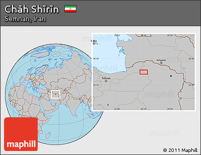 Gray Location Map of Chāh Shīrīn