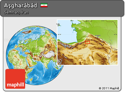 Physical Location Map of Aşgharābād