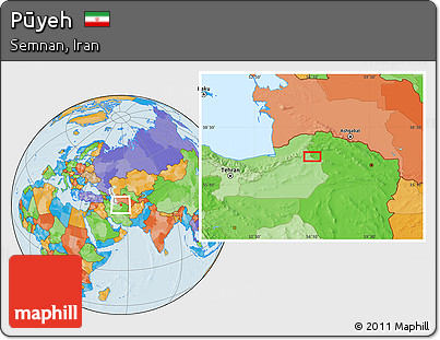 Political Location Map of Pūyeh