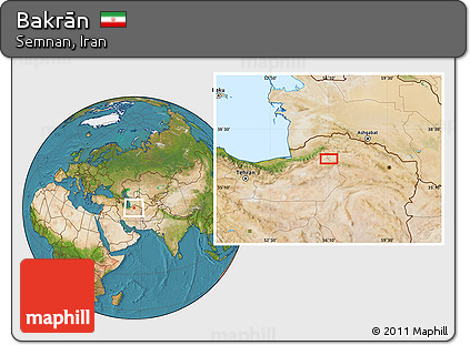 Satellite Location Map of Bakrān