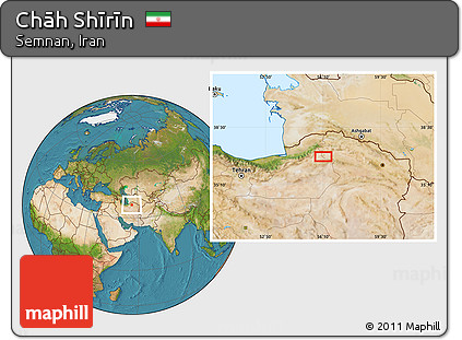 Satellite Location Map of Chāh Shīrīn