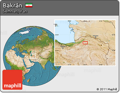 Satellite Location Map of Bakrān