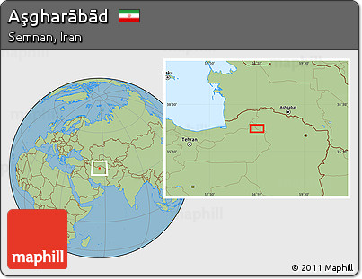 Savanna Style Location Map of Aşgharābād