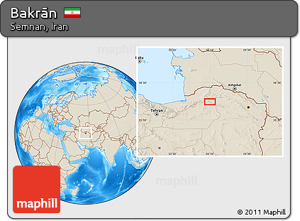 Shaded Relief Location Map of Bakrān