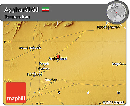Physical Map of Aşgharābād