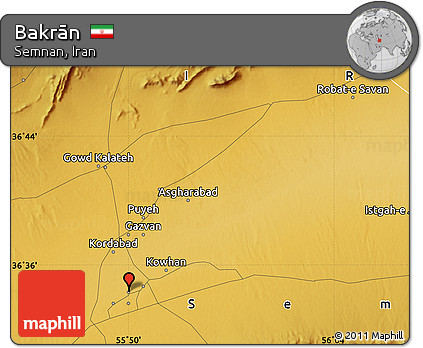 Physical Map of Bakrān