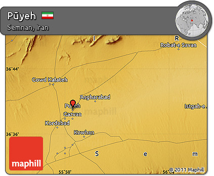 Physical Map of Pūyeh