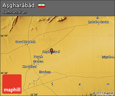 Physical Map of Aşgharābād