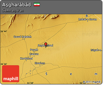 Physical Map of Aşgharābād