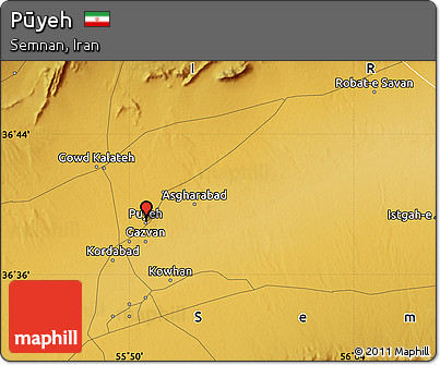 Physical Map of Pūyeh