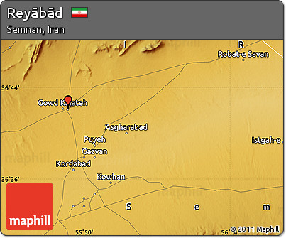 Physical Map of Reyābād