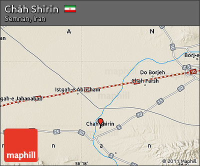 Shaded Relief Map of Chāh Shīrīn