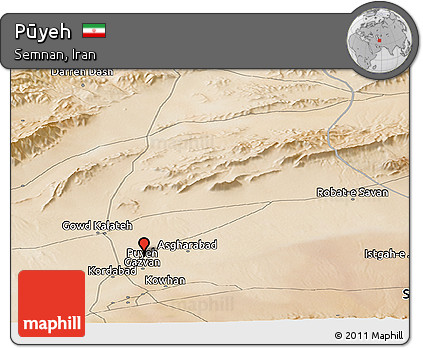 Satellite Panoramic Map of Pūyeh