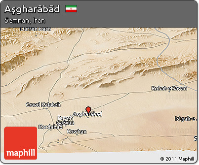 Satellite Panoramic Map of Aşgharābād