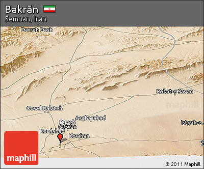 Satellite Panoramic Map of Bakrān