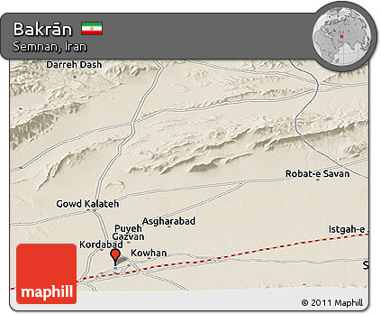 Shaded Relief Panoramic Map of Bakrān