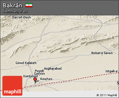 Shaded Relief Panoramic Map of Bakrān