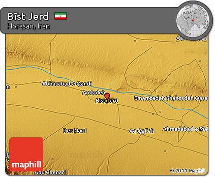 Physical 3D Map of Bīst Jerd