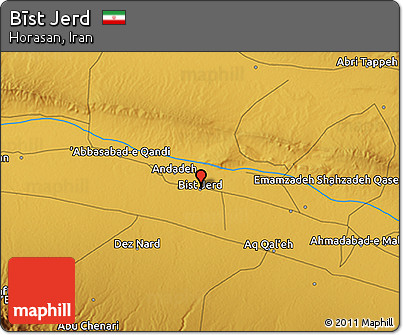 Physical 3D Map of Bīst Jerd