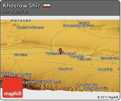 Physical Panoramic Map of Khosrow Shīr