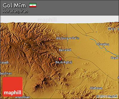 Physical 3D Map of Gol Mīm