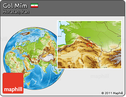 Physical Location Map of Gol Mīm