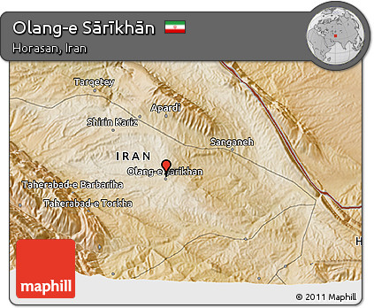 Satellite 3D Map of Olang-e Sārīkhān