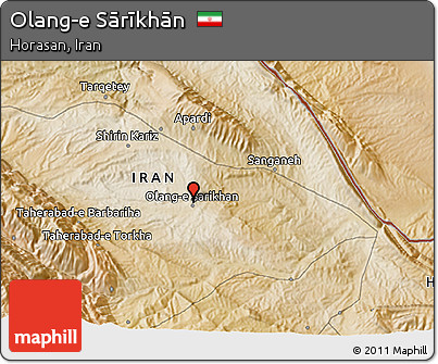 Satellite 3D Map of Olang-e Sārīkhān