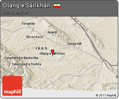 Shaded Relief 3D Map of Olang-e Sārīkhān